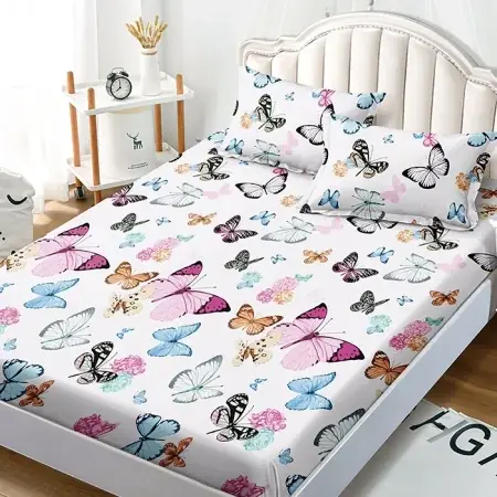 Reducere specială Cearsaf de pat cu elastic si 2 fete de perna Irvine 180x200 cm (Finet)