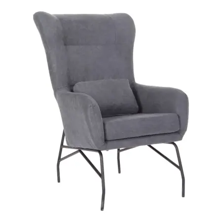 Fotoliu Rimbo gri deschis din catifea cu picioare metalice negre 66x81x44+ cm Preț redus