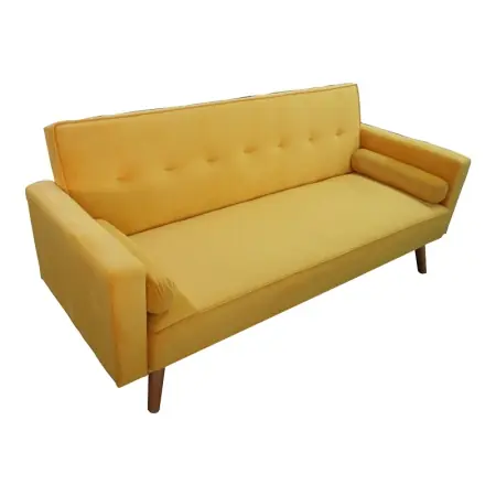 Ofertă de sezon Canapea extensibila Success catifea galbena 190x80x84 cm
