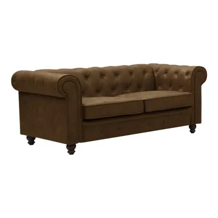 Canapea cu 2 locuri Chesterfield Maro 160x84x67 cm Ieftin