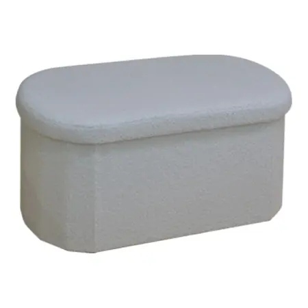 Bancuta hol cufar cu depozitare Ottoman Otto boucle Ivoar 76x38x38 cm Ofertă exclusivă