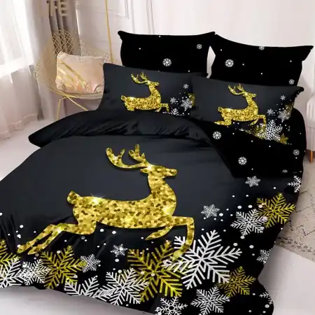 Cel mai vândut Lenjerie Mos Craciun cu Elastic 180x200 Noel V100 6 Piese (Finet)