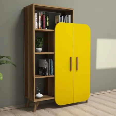 Biblioteca Form Walnut-Galben Ofertă limitată