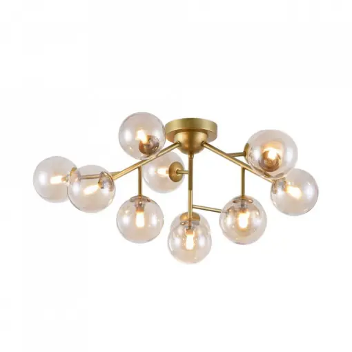 Plafoniera din metal aurie cu 12 globuri de sticla Maytoni Dallas Reducere extra