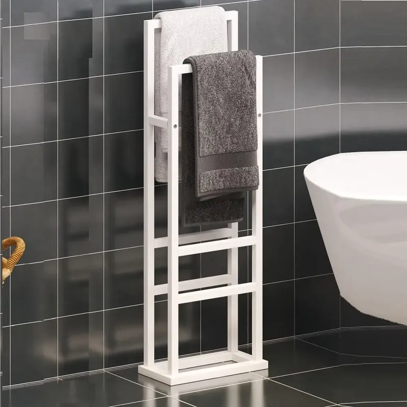 Suport prosop Vella, din metal pentru baie, 90 cm,alb Discount