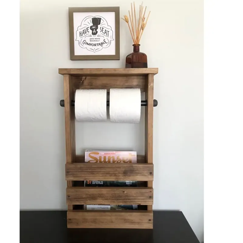Promoție Stand suport toaleta,seria wood,homs,lemn natur,700034