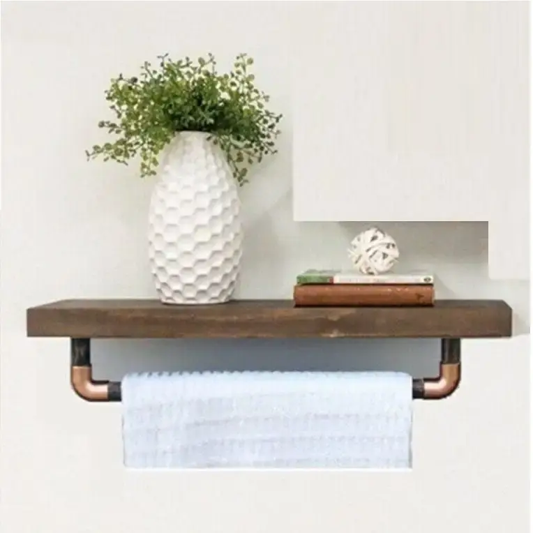 Suport prosop din lemn-metal Industrial Homs,seria wood 40x10 x 14 cm,700156 Preț promoțional