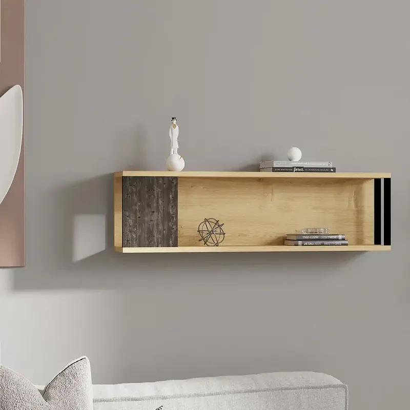 Bestseller Raft de perete Riva culoare stejar si antracit 100 cm