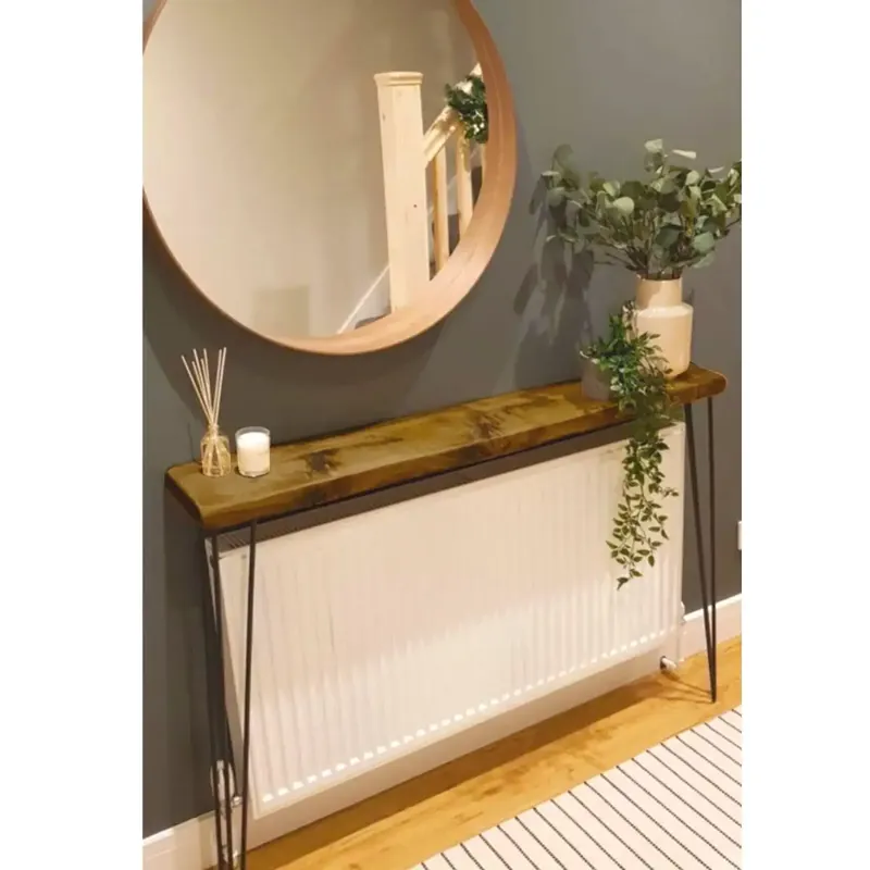 Preț mic Masuta hol intrare, suport calorifer, seria wood Homs, 90 x 20 x 85cm,700076