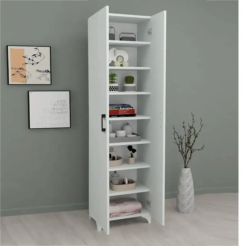 Dulap multifunctional cu 8 rafturi culoare alb185x49x32 cm Cel mai vândut