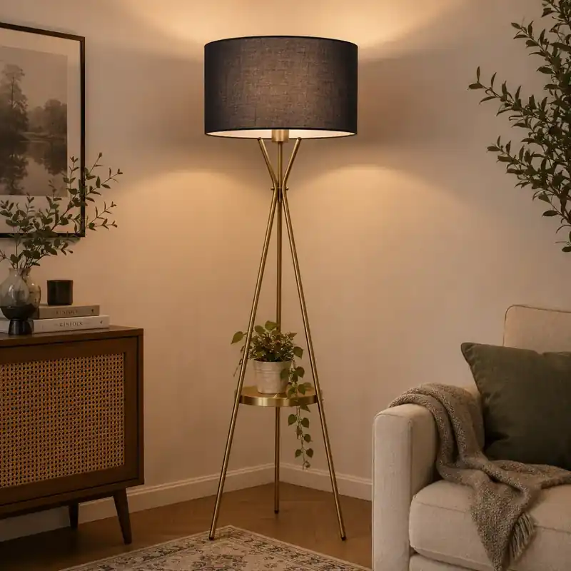 Lampadar cu masuta gri-auriu Homs,seria lx, 160 cm,40013 Promoție