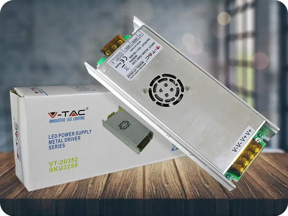 Adaptor de alimentare metalic pentru benzi LED 350W/30A, IP20 Livrare expres