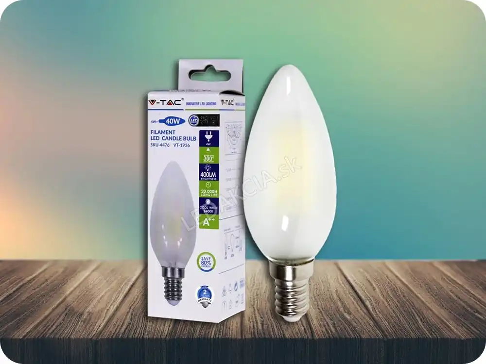 Bec Led Retro Filament E14 4W, Lumanare, Efect Fum Ofertă exclusivă