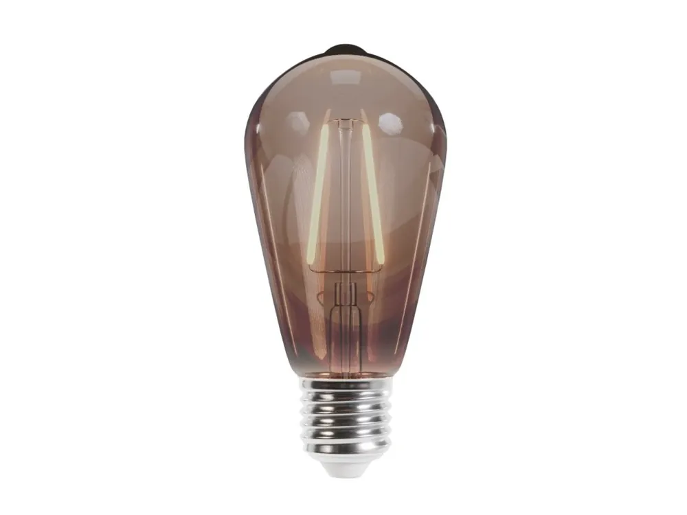 Reducere de preț Bec cu filament retro LED E27 4W, 400lm, ST64, fum, 2000K