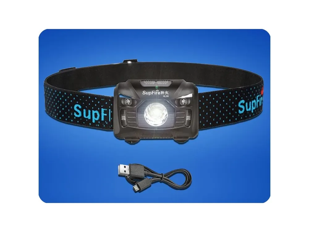 Lampă frontală LED reîncărcabilă Supfire HL06, 3 moduri + SOS + senzor, încărcare prin Micro-USB, 5W, 500lm, 300m Cumpără online