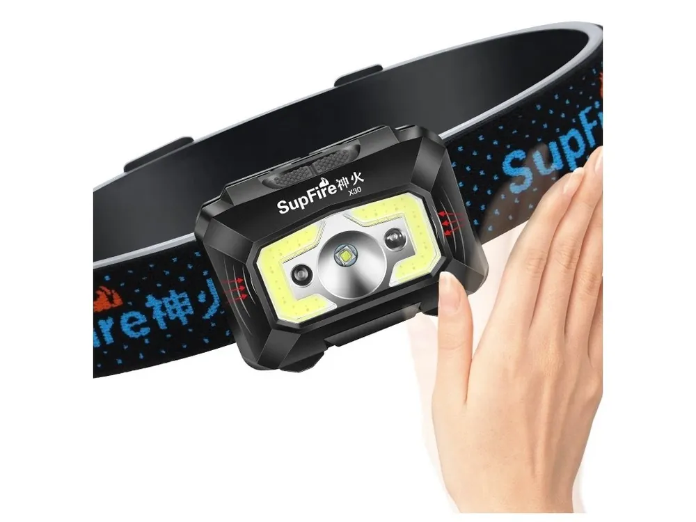 Lampă frontală LED reîncărcabilă Supfire X30, 5 moduri + senzor, încărcare prin Micro-USB, 5W, 340lm, 120m Ofertă specială