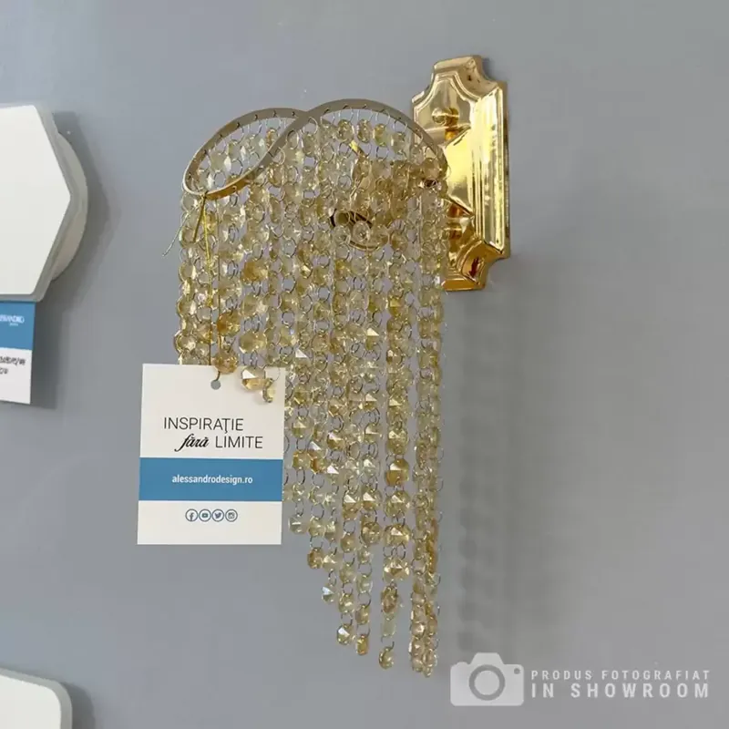 Ultima șansă Aplica Cristal Ander 1xE14 Auriu