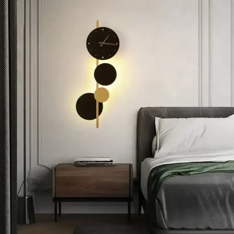 Vezi acum Aplica LED Bryson 18W Ceas Integrat Negru Auriu