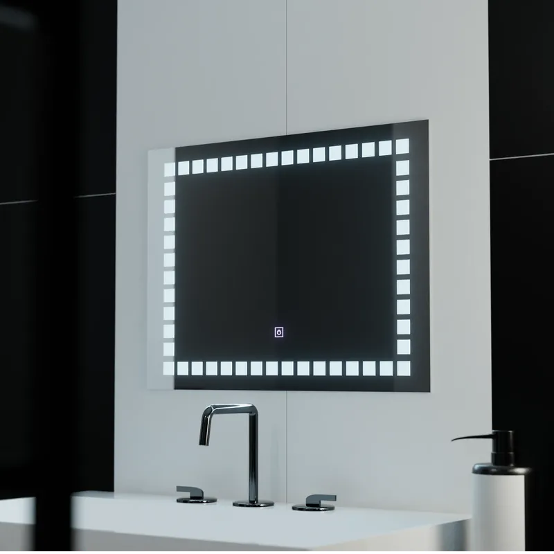 Chilipir Oglinda LED Rectangulara, 80x60cm, Grid Light Basic Touch