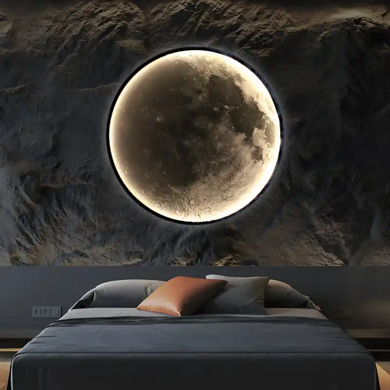 Retur gratuit Aplica LED, Decorativa, Luna 83W Diametru 120CM Lumina Rece/Neutra/Calda Black