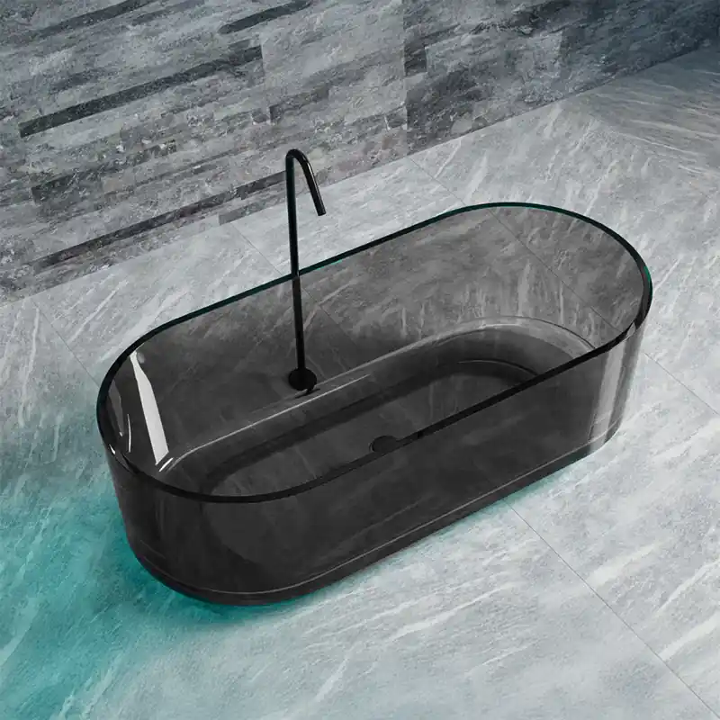 Cada Freestanding, Ovala, Smoke Grey, Rasina, 170x78x56cm Plată securizată