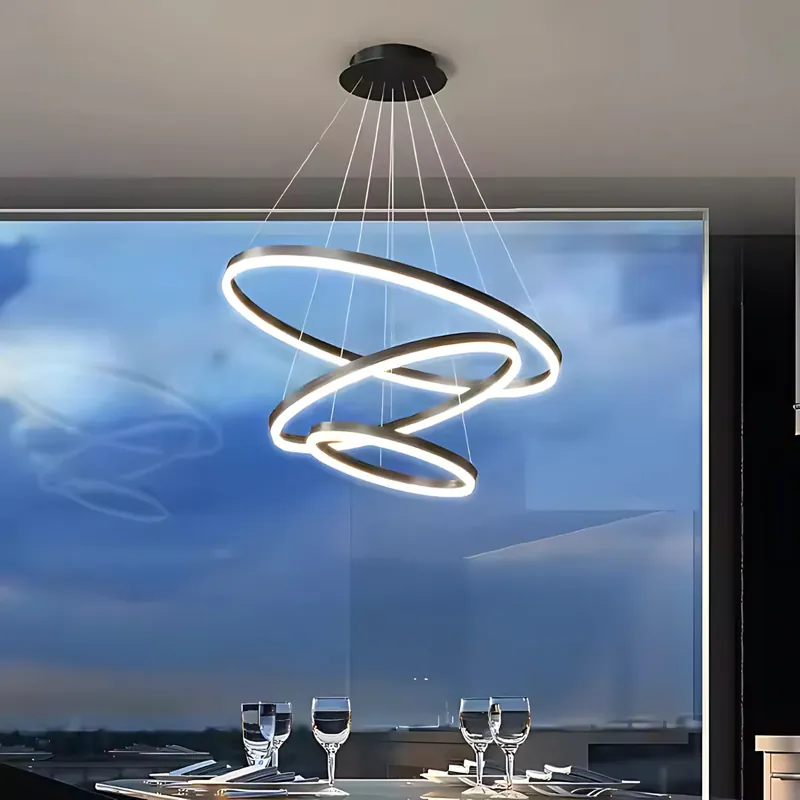 Lustra LED suspendata PAGANO 95W, Lumina Rece/Calda/Neutra, Negru, Inaltime Reglabila Cel mai vândut