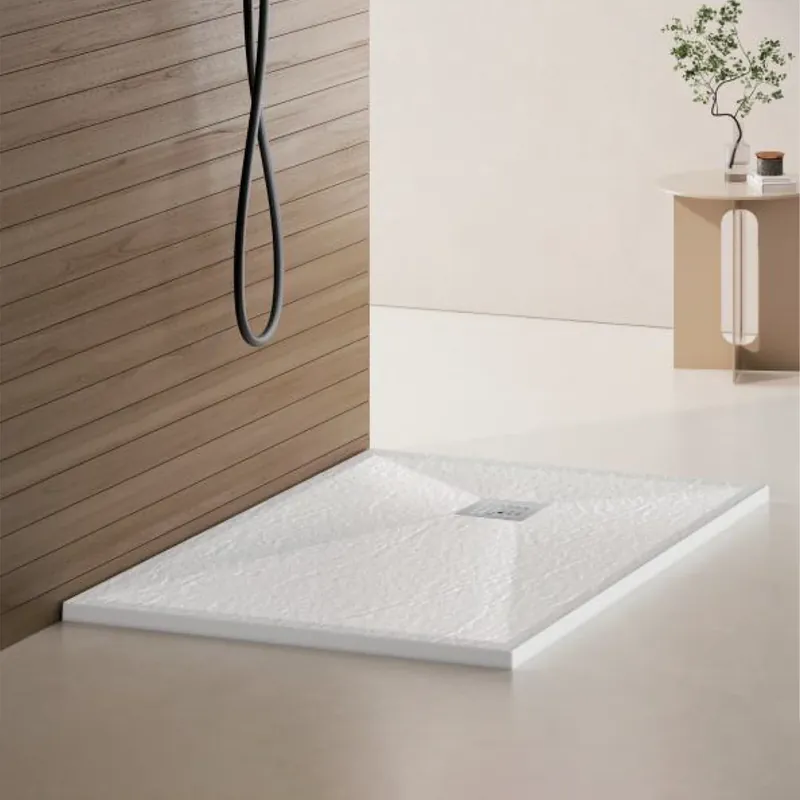Cadita de dus dreptunghiulara 80x120 cm, slim 3 cm, alb lucios Preț promoțional