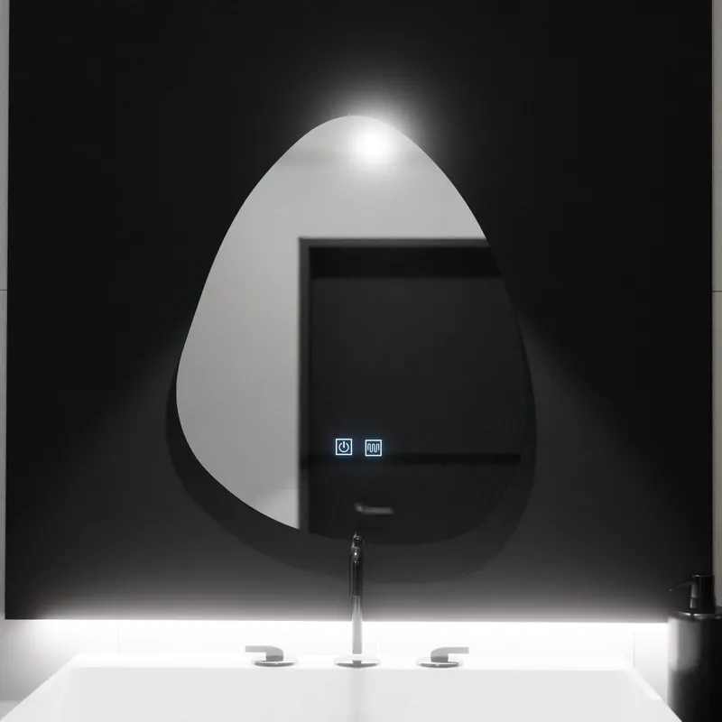 Oglinda LED Organica 80x60cm, Fluido Touch, Sistem Dezaburire, Dimabila Discount