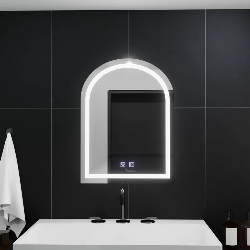 Ieftin Oglinda LED Arcata 60x80cm, Arco Touch, Sistem Dezaburire, Dimabila