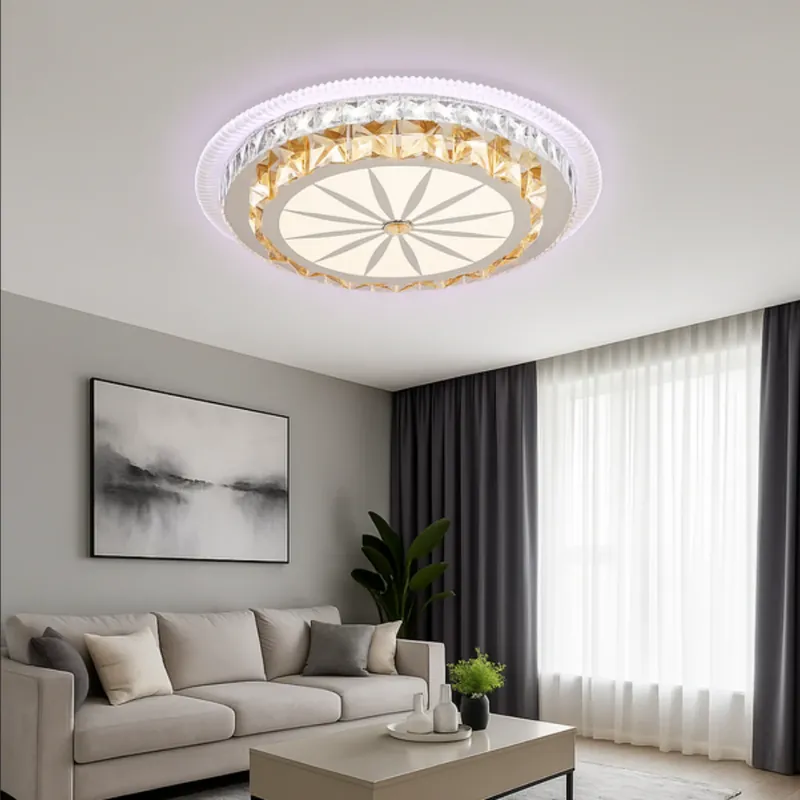 Cel mai vândut Lustra LED cu telecomanda DAVIDE RGB 62W, lumina Albastra/Rece/Calda, Dimabila, Alb