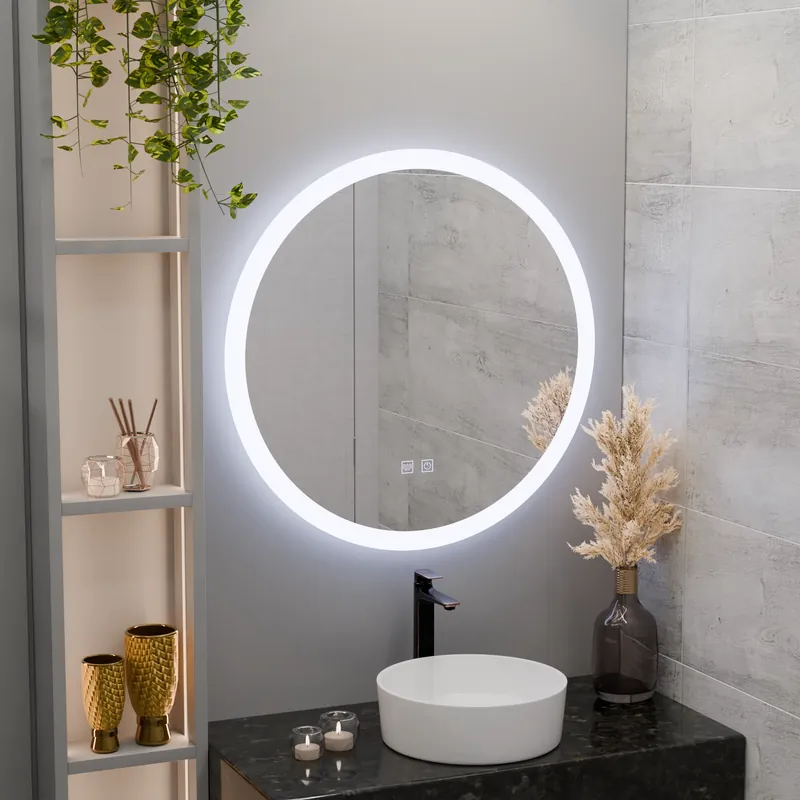 Oglinda LED Rotunda, 70cm, Noxia Touch, Sistem Dezaburire, Dimabila Cel mai vândut