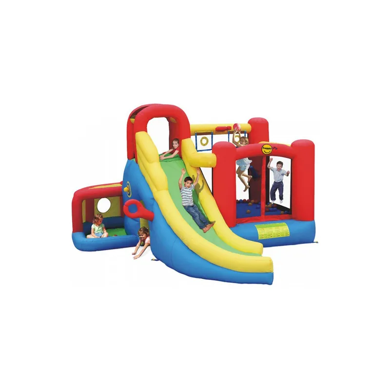 Promoție Spatiu de joaca gonflabil 11 in 1 cu Tobogan, Saltea pentru sarit, Tunele si Cos de baschet