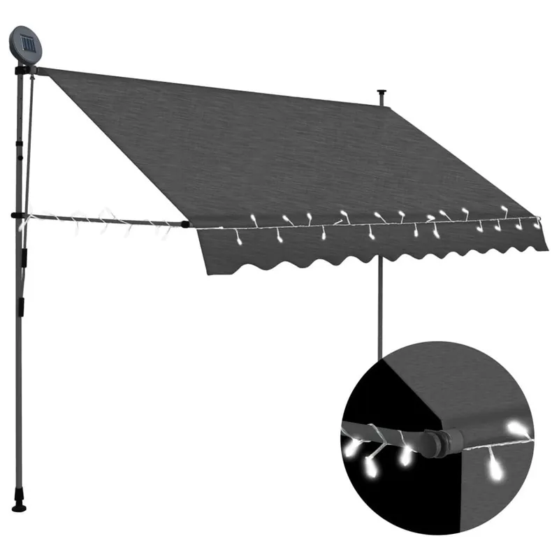 Super ofertă Copertina retractabila manual cu led, antracit, 250 cm