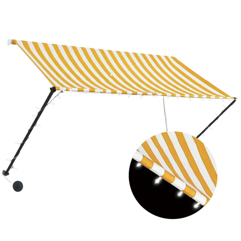 Ofertă Copertina retractabila cu led, galben si alb, 250 x 150 cm