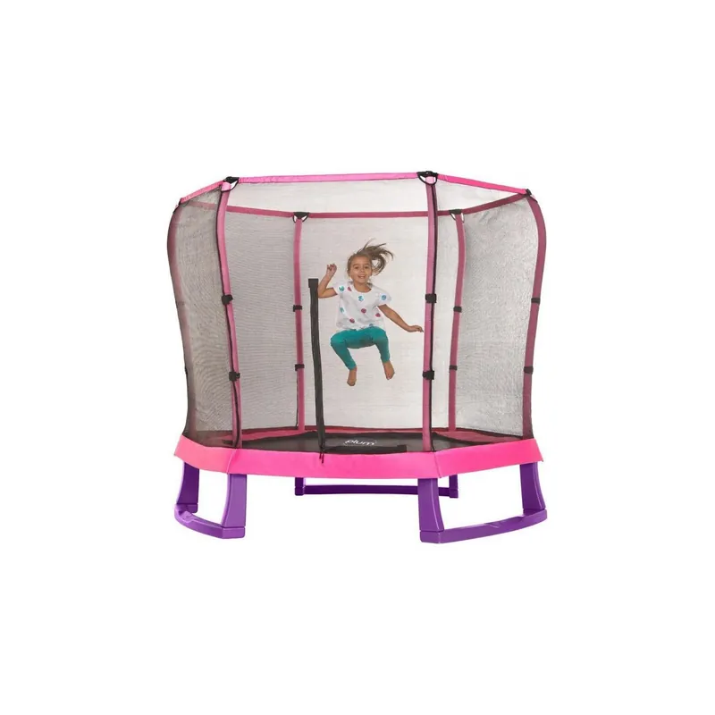 Preferatul clienților Set trambulina copii cu plasa de protectie Junior Pink Purple 7FT PLUM