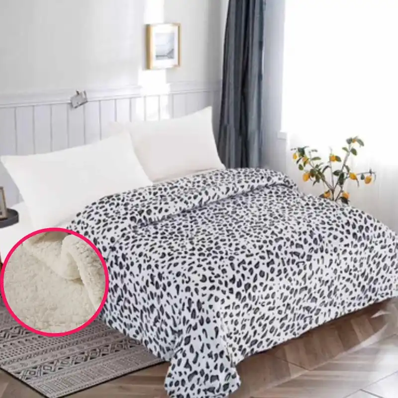 Patura Cocolino cu Blanita - Animal Print Mic - PCBS_U090B Expediere rapidă