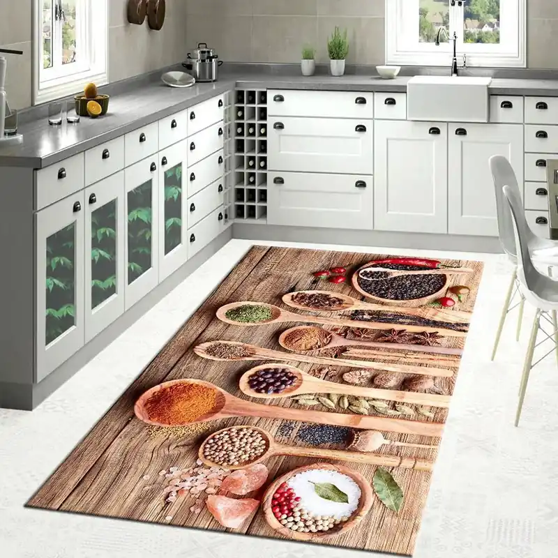 Covor Antiderapant pentru Bucatarie 80x150 cm - Condimente Culinare - CVHB074_80x150_CVH Ultima șansă