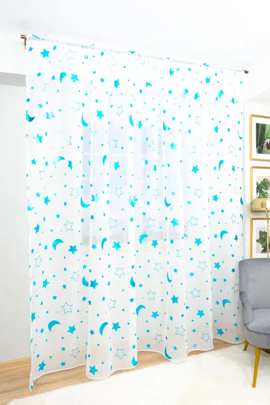 Perdea din In Star Blue 200x245cm cu Rejansa - PERD068C_200x245_ATL Reduceri