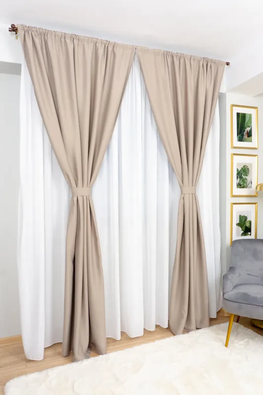 Noutate Set 2 Draperii Blackout 100x245cm cu Rejansa - Coffee - BOTD002_100X245_C1_08_ATL
