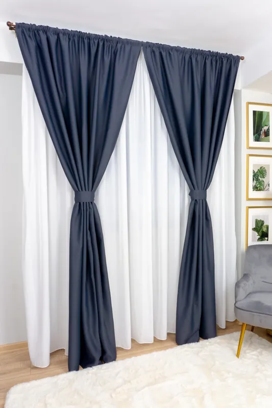 Ofertă exclusivă Set Naomi - Perdea Alba Voal PERD007_300x245_ATL_EMG si Draperii Gri Plumb Inchis - BOTD048_100X245_ATL_EMG cu Rejansa Set_EMG